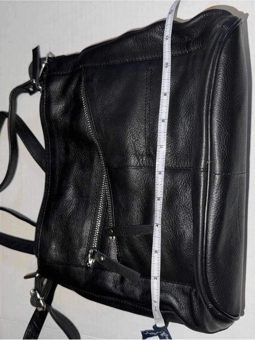 Black Leather Crossbody Bag - Classic Everyday Shoulder Bag - Picture 2 of 5